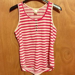 Pink and creme tank top